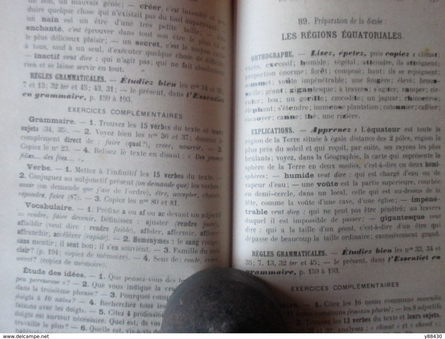 Livre - LA LANGUE FRANCAISE PAR LA DICTEE de 1923 - Cours Moyen - Librairie GEDALGE - 236 pages - 18 photos
