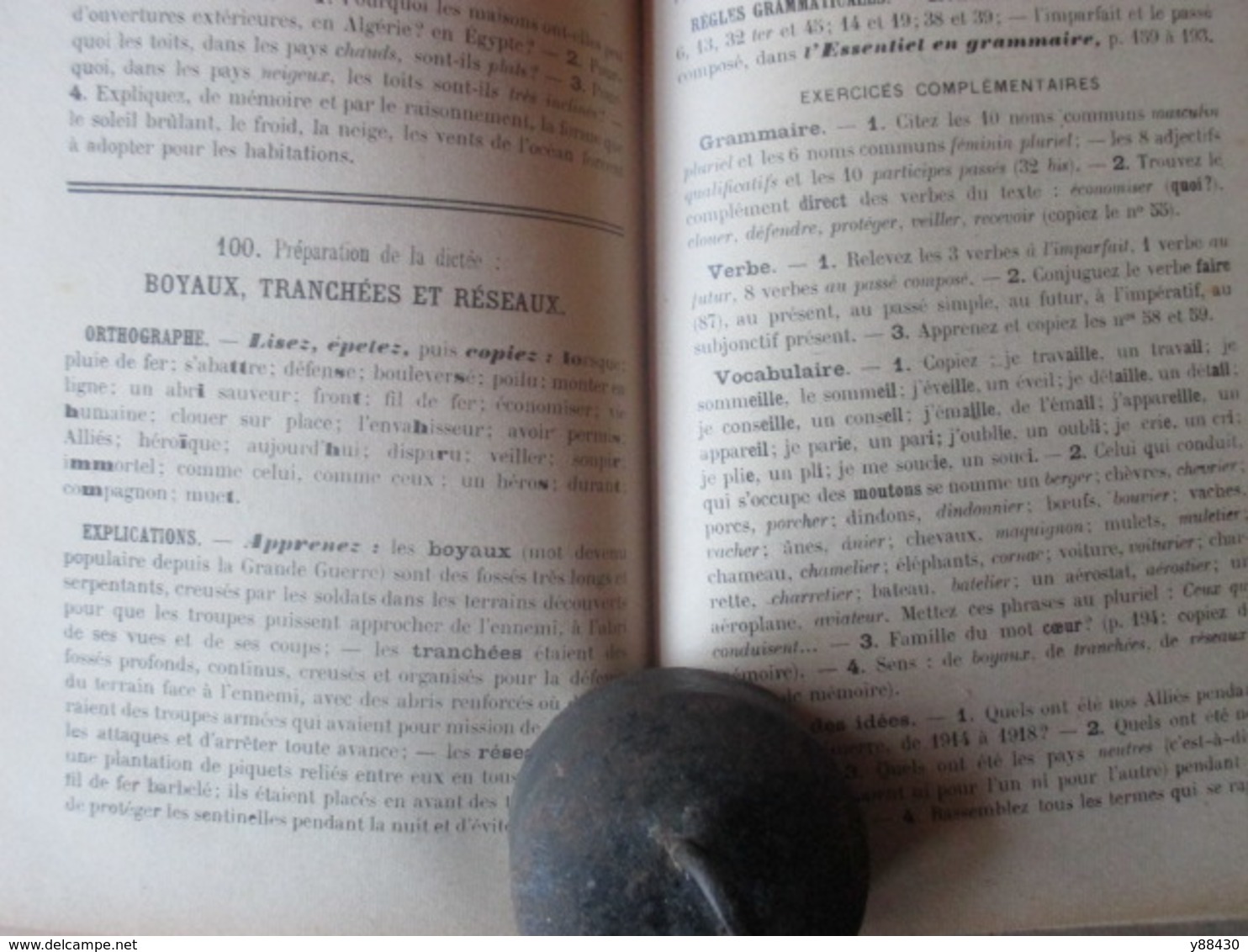 Livre - LA LANGUE FRANCAISE PAR LA DICTEE de 1923 - Cours Moyen - Librairie GEDALGE - 236 pages - 18 photos