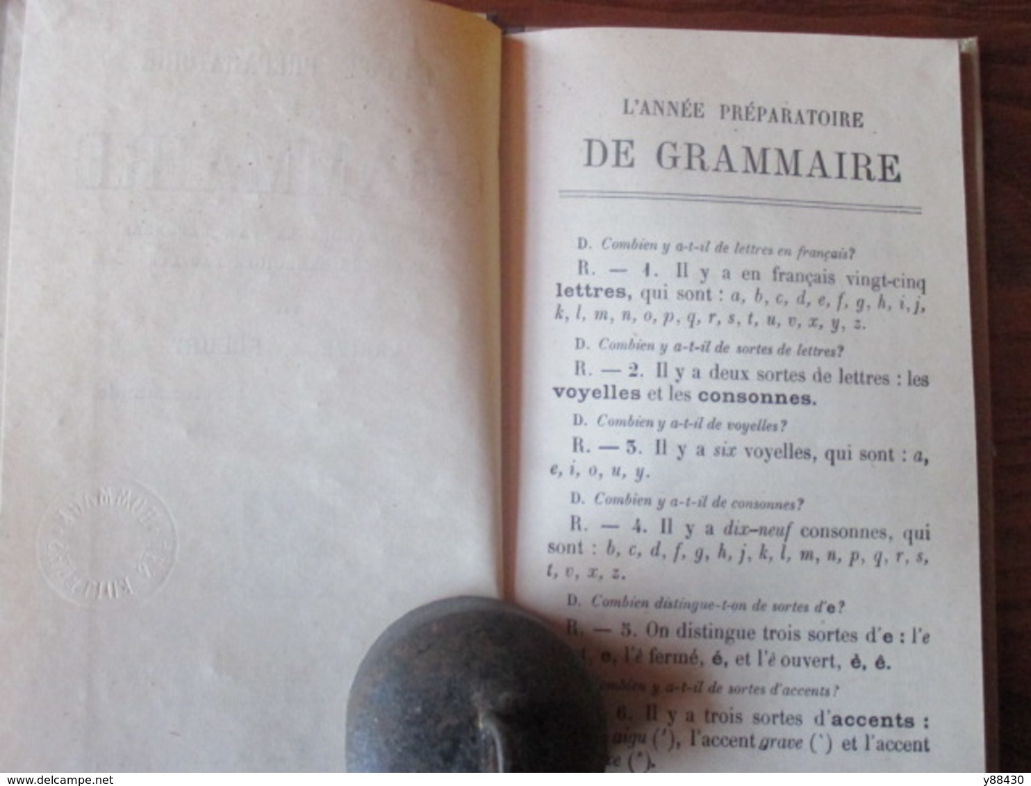 Livre - GRAMMAIRE - L'Année Préparatoire De 1936 - Par LARIVE & FLEURY - Cours Elémentaire - 114 Pages - 13 Photos - Matériel Et Accessoires