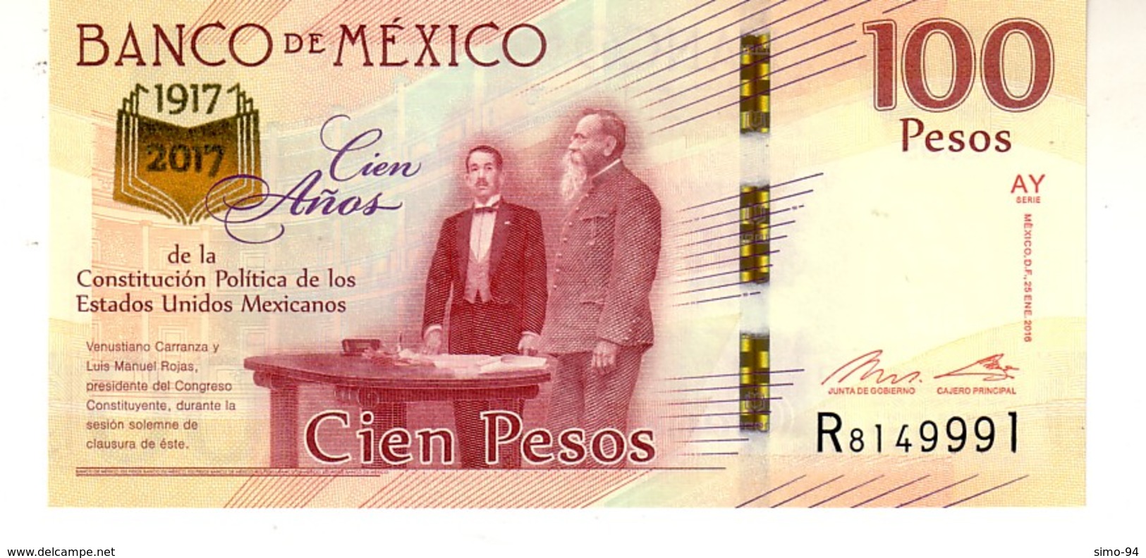 Mexico P.130 100 Pesos 2016  Unc - Messico