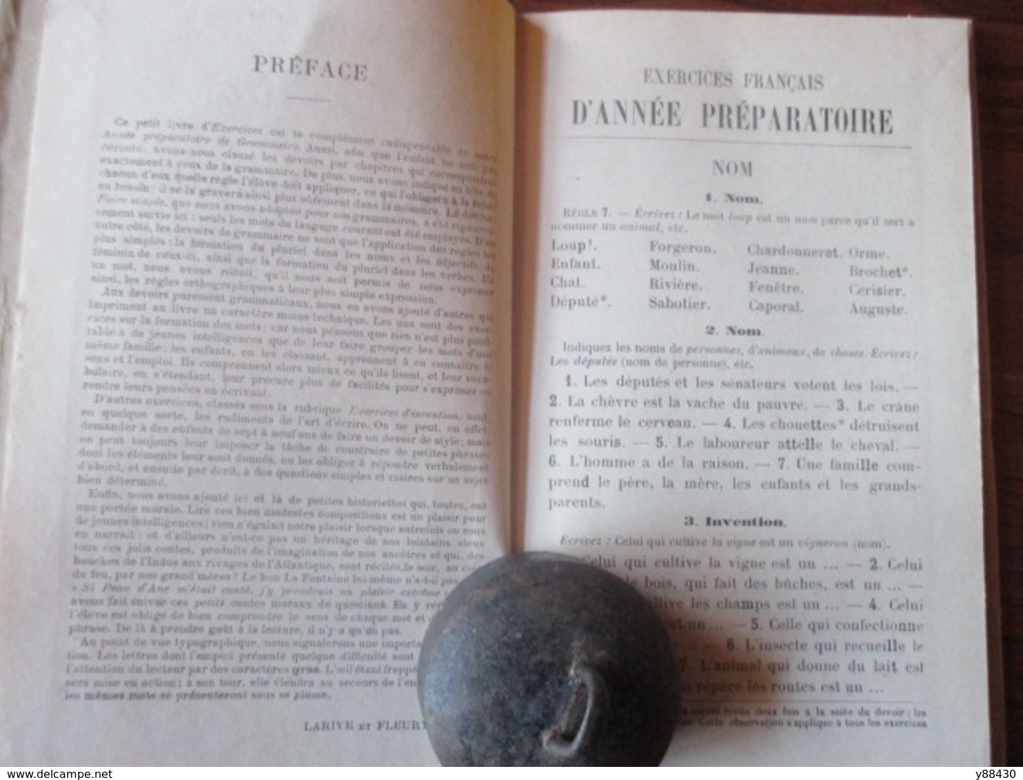 Livre - EXERCICES FRANCAIS Année Préparatoire De 1934 Par LARIVE & FLEURY - Cours Elémentaire -114 Pages -12 Photos - Supplies And Equipment