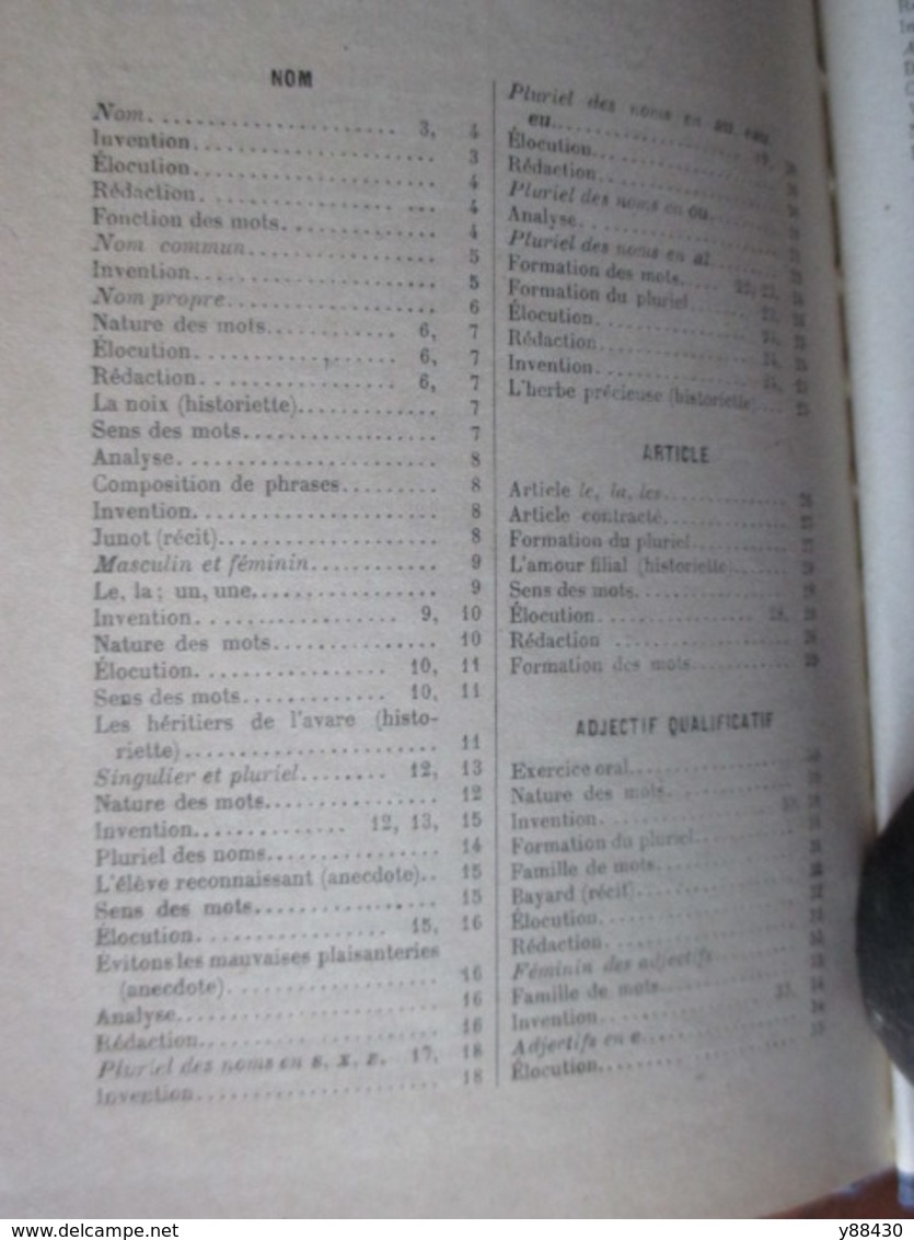 Livre - EXERCICES FRANCAIS année Préparatoire de 1934 par LARIVE & FLEURY - Cours Elémentaire -114 pages -12 photos