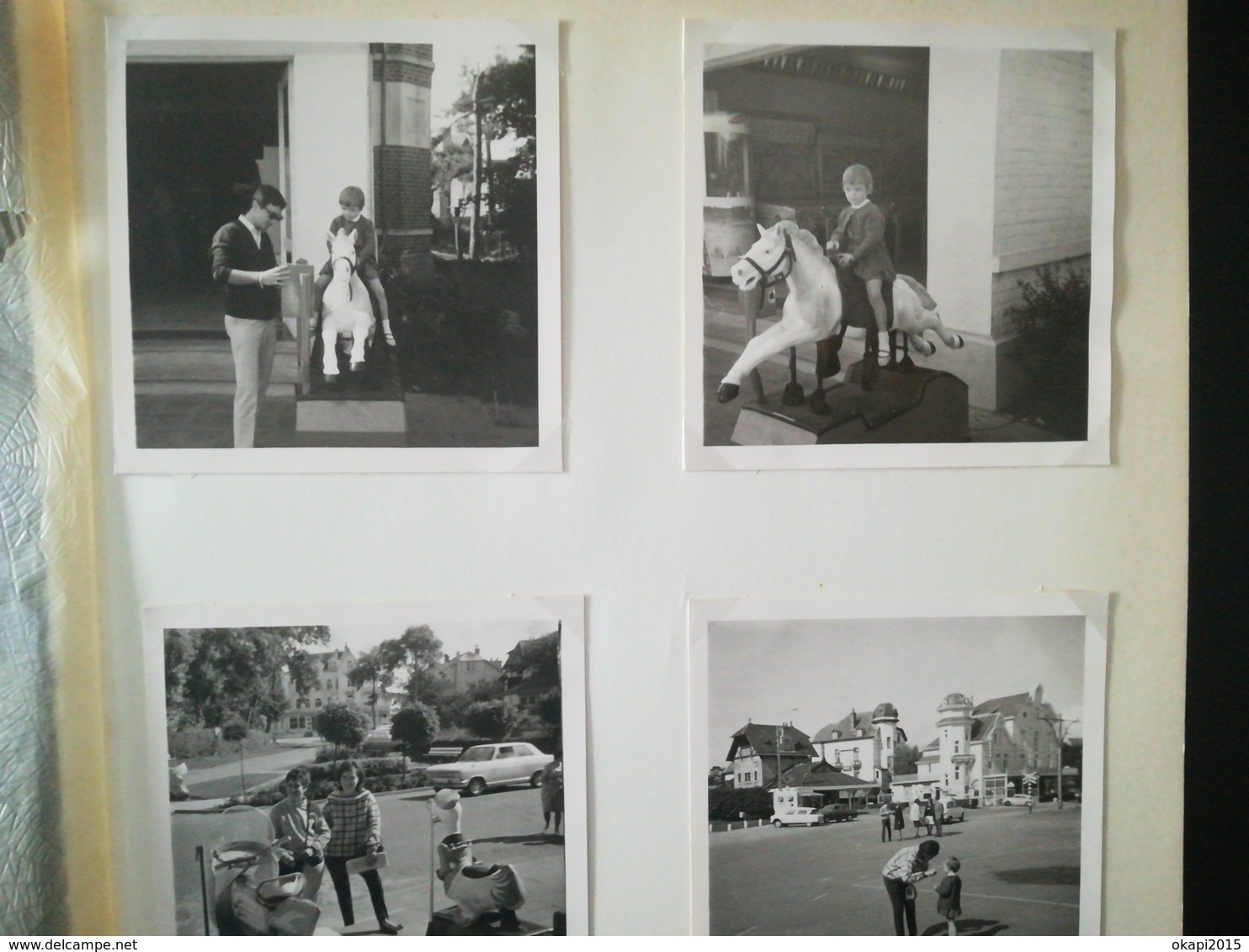 16 PHOTOS ORIGINALES CARRÉS NOIR-BLANC À BORDS BLANCS COUPLE ENFANT MANÈGE SIESTE BELGIQUE ?