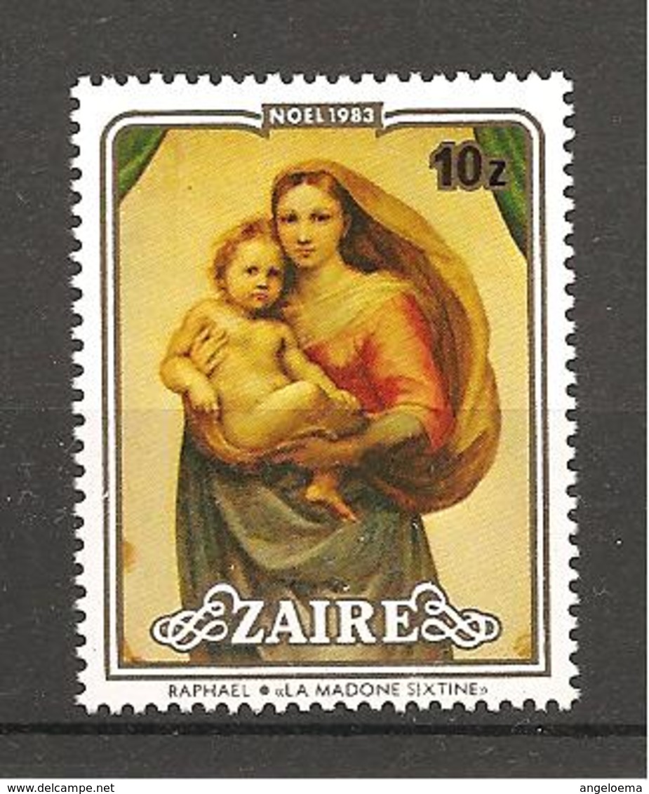 ZAIRE - 1983 RAFFAELLO Madonna Sistina (Gemäldegalerie, Dresda) Nuovo** MNH - Madonne