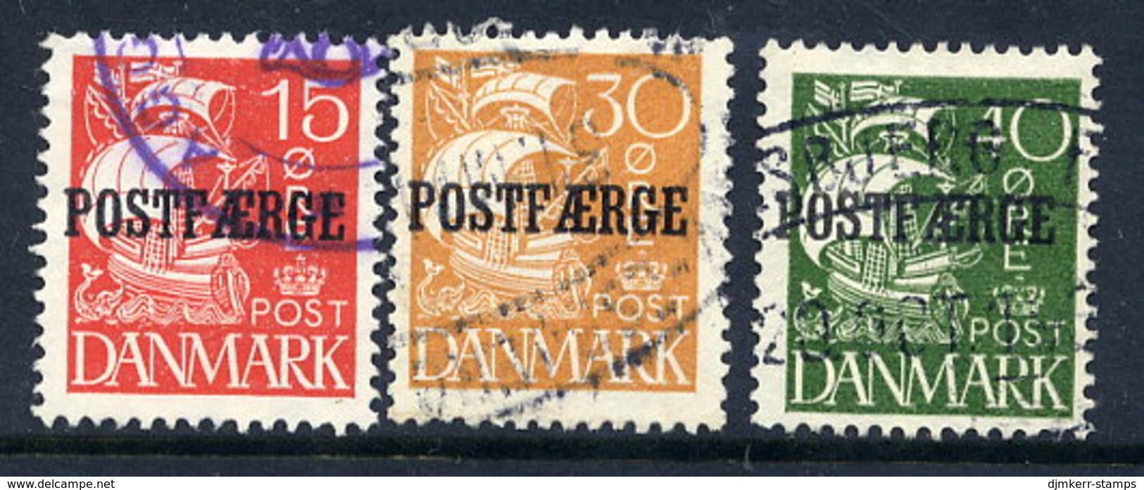 DENMARK 1930 Parcel Post Overprint On Caravel Definitives,  Used.  Michel 12-14 - Paquetes Postales