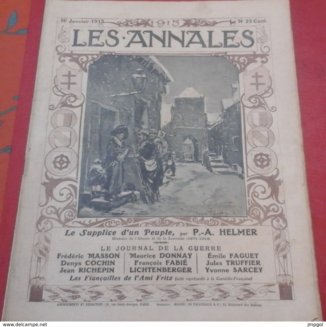 Les Annales N° 1646 16 Janvier 1915 WW1 Le Journal De La Guerre,Histoire Alsace Lorraine - 1900 - 1949