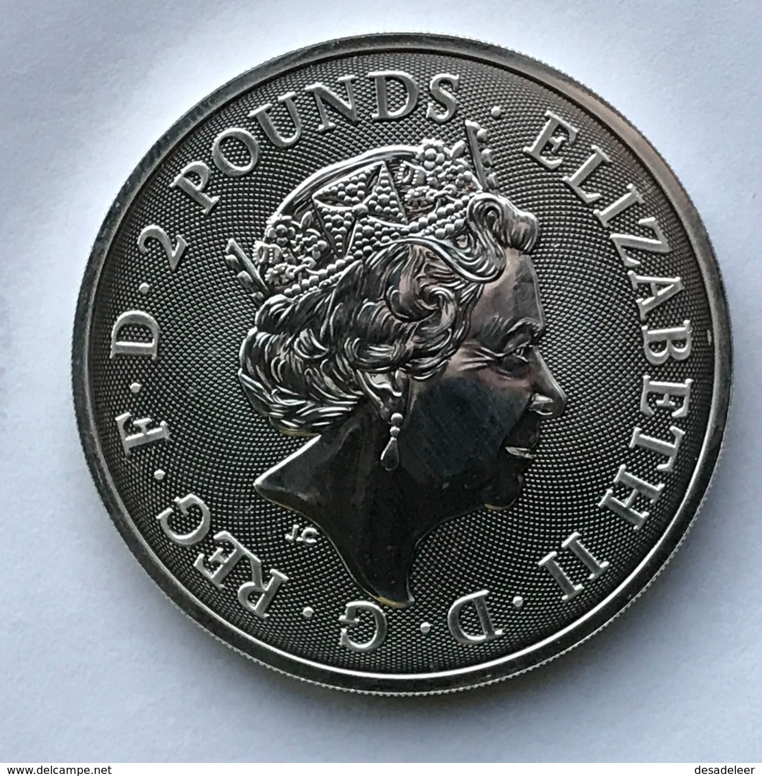 2 Pounds - United Kingdom 2018 - Year Of The Dog - Gilded Edtion, 999 Silver - 2 Pounds