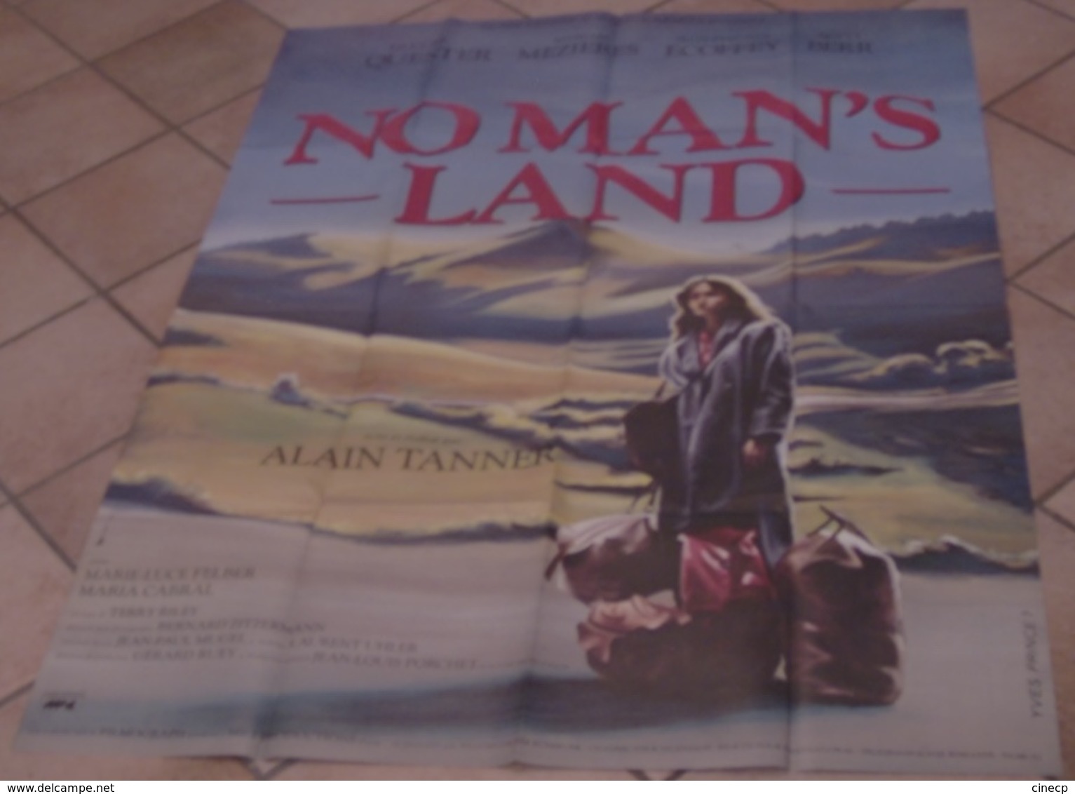 AFFICHE CINEMA ORIGINALE FILM NO MAN'S LAND Alain TANNER Hugues QUESTER 1985 TBE TB DESSIN Yves PRINCE - Posters