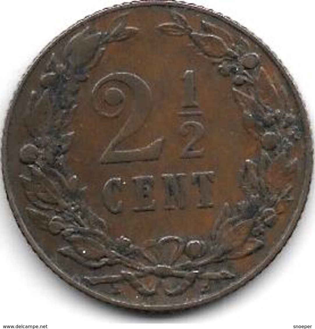 *netherlands 2,5 Cents 1906 Km 134   Vf - 2.5 Centavos