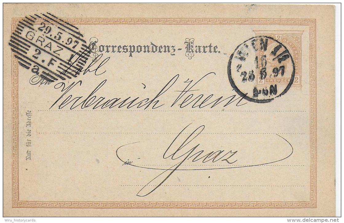 AK 0040  Correspondenz-Karte An Den Grazer Verbrauchs-Verein Um 1897 - Briefe U. Dokumente
