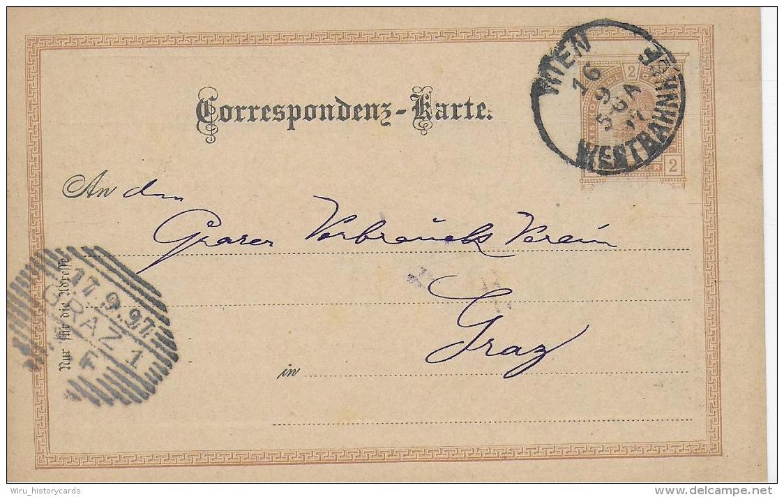 AK 0040  Correspondenz-Karte An Den Grazer Verbrauchs-Verein Um 1897 - Briefe U. Dokumente