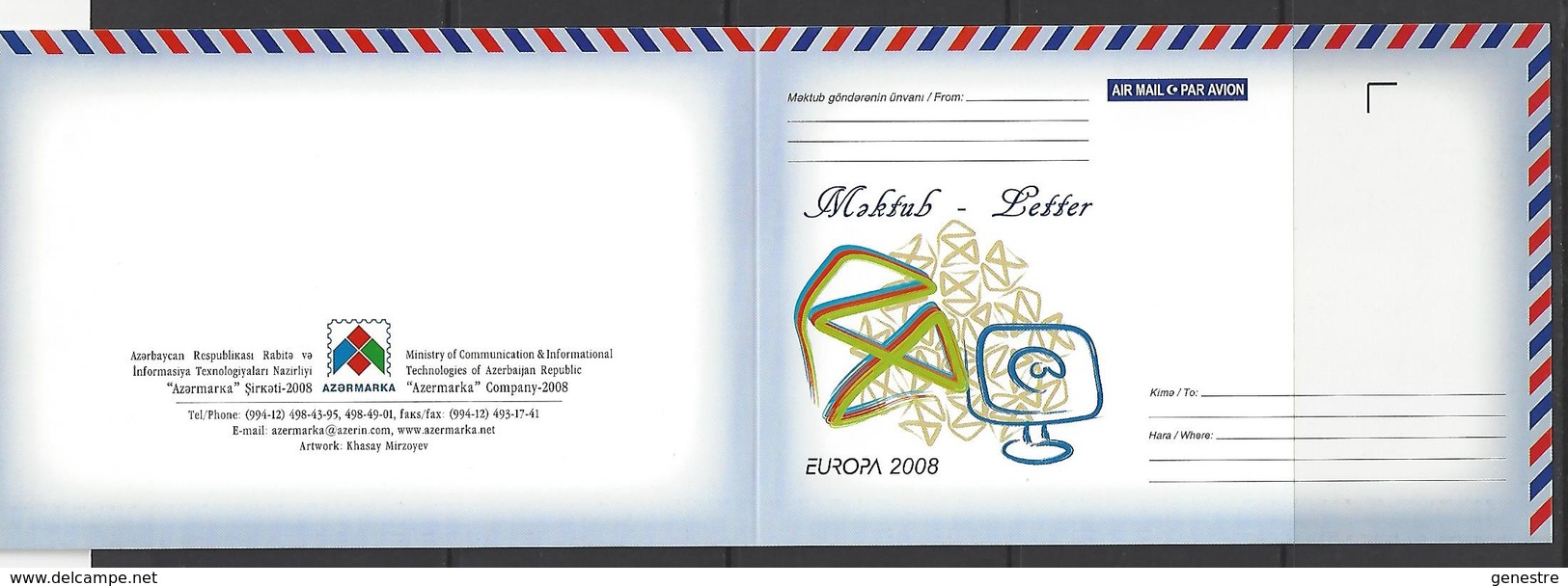 Azerbaïdjan / Azerbaycan - 2008 - Europa  - BF76 (611/612) L'écriture D'une Lettre ** MNH - Aserbaidschan