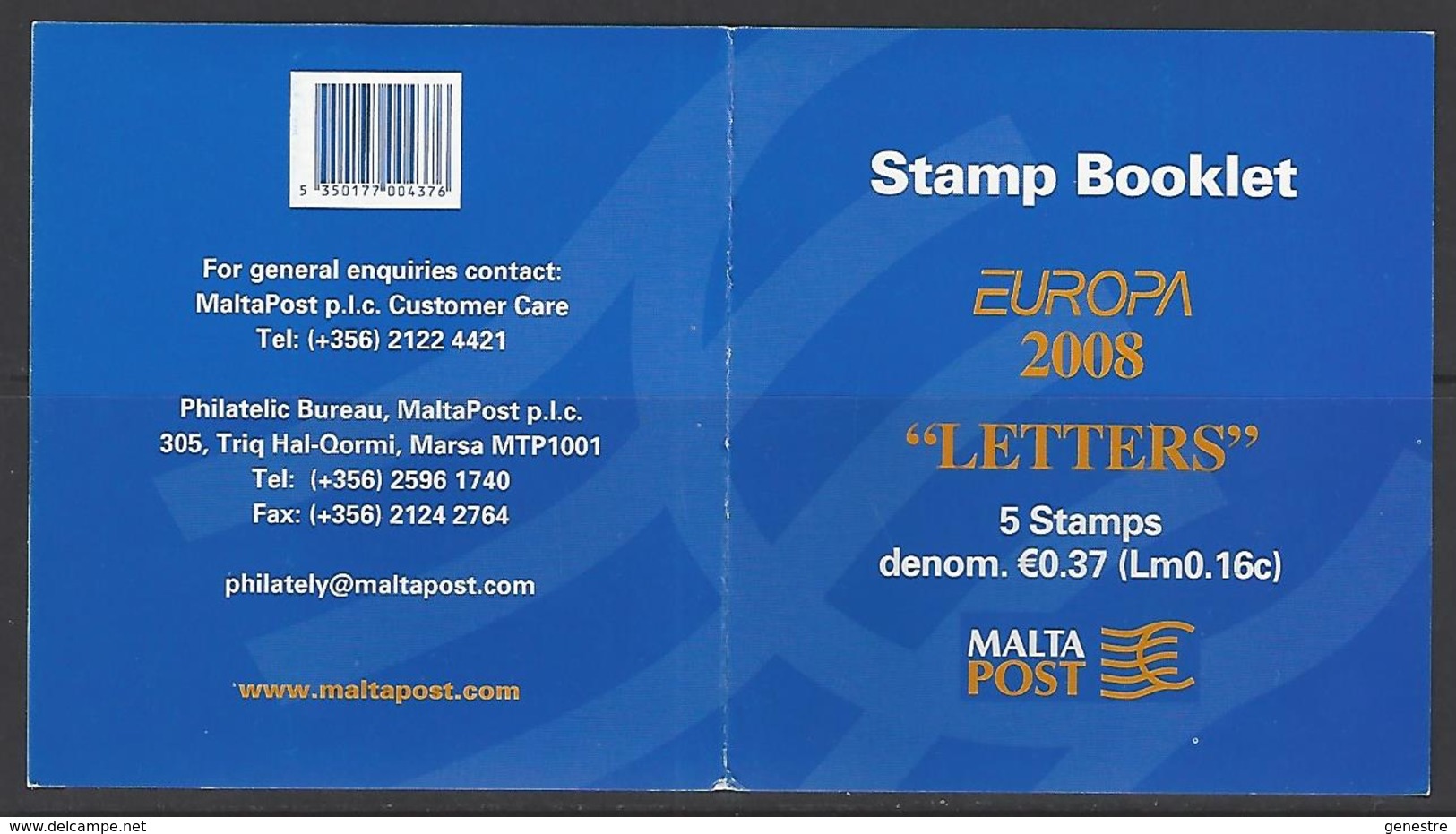 Malte - 2008 - Europa - L'écriture D'une Lettre - Yvert C1515 ** MNH - Malte