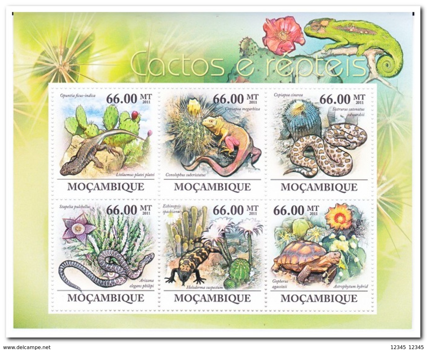 Mozambique 2011, Postfris MNH, Succulents And Reptiles - Mozambique