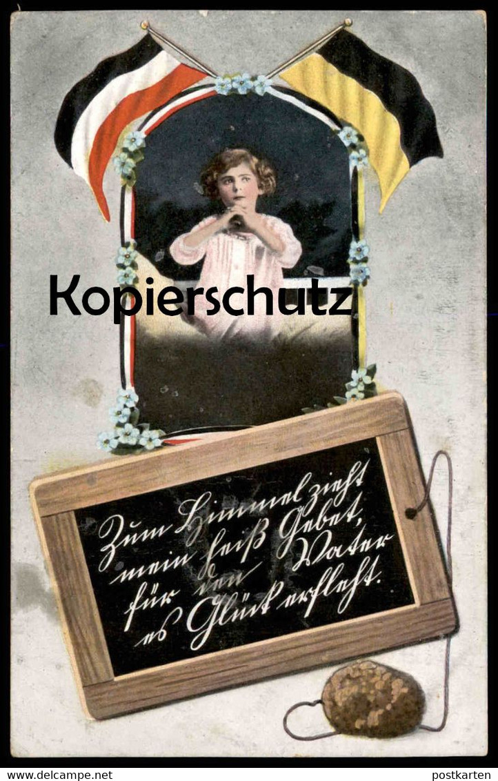 ALTE POSTKARTE KIND IM GEBET 1. WELTKRIEG FÜR DEN VATER ES GLÜCK ERFLEHT PATRIOTIKA Patriotismus Ansichtskarte Postcard - Abbildungen