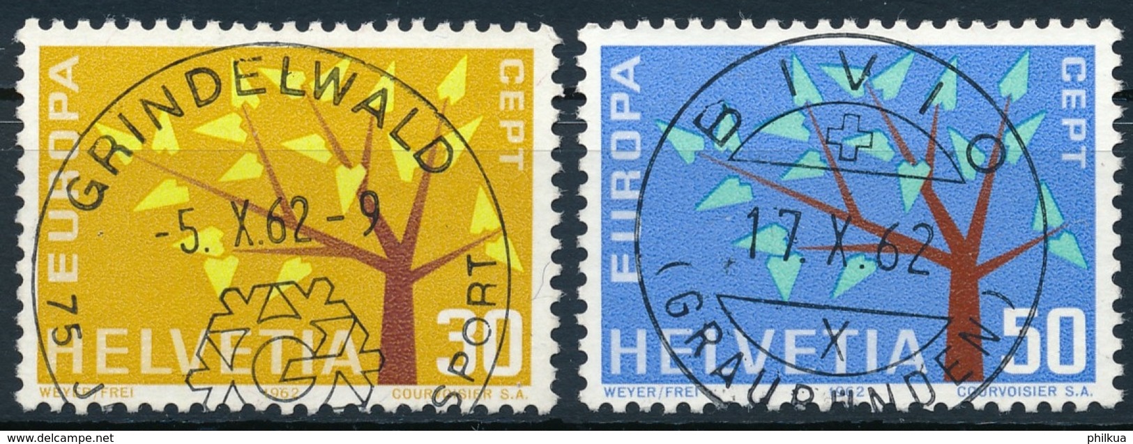 389-390 / 756-757 Mit Vollstempel GRINDELWALD Und BIVIO - Oblitérés