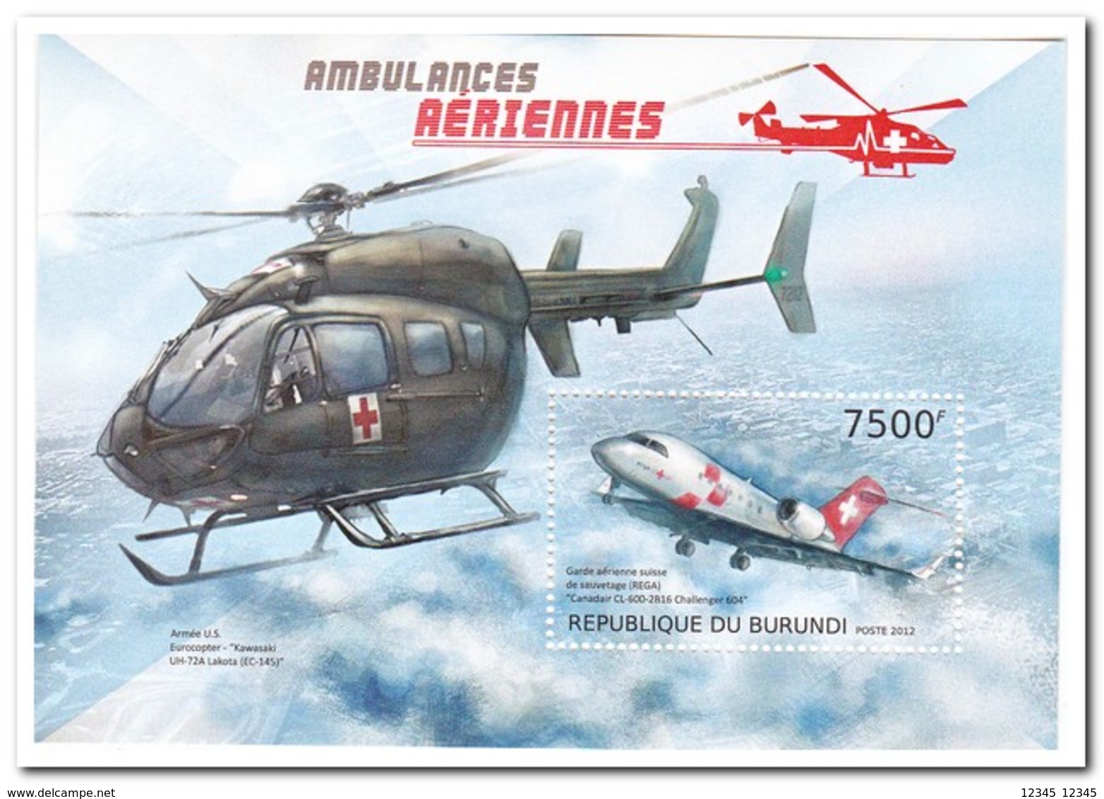 Burundi 2012, Postfris MNH, Helicopters - Ongebruikt