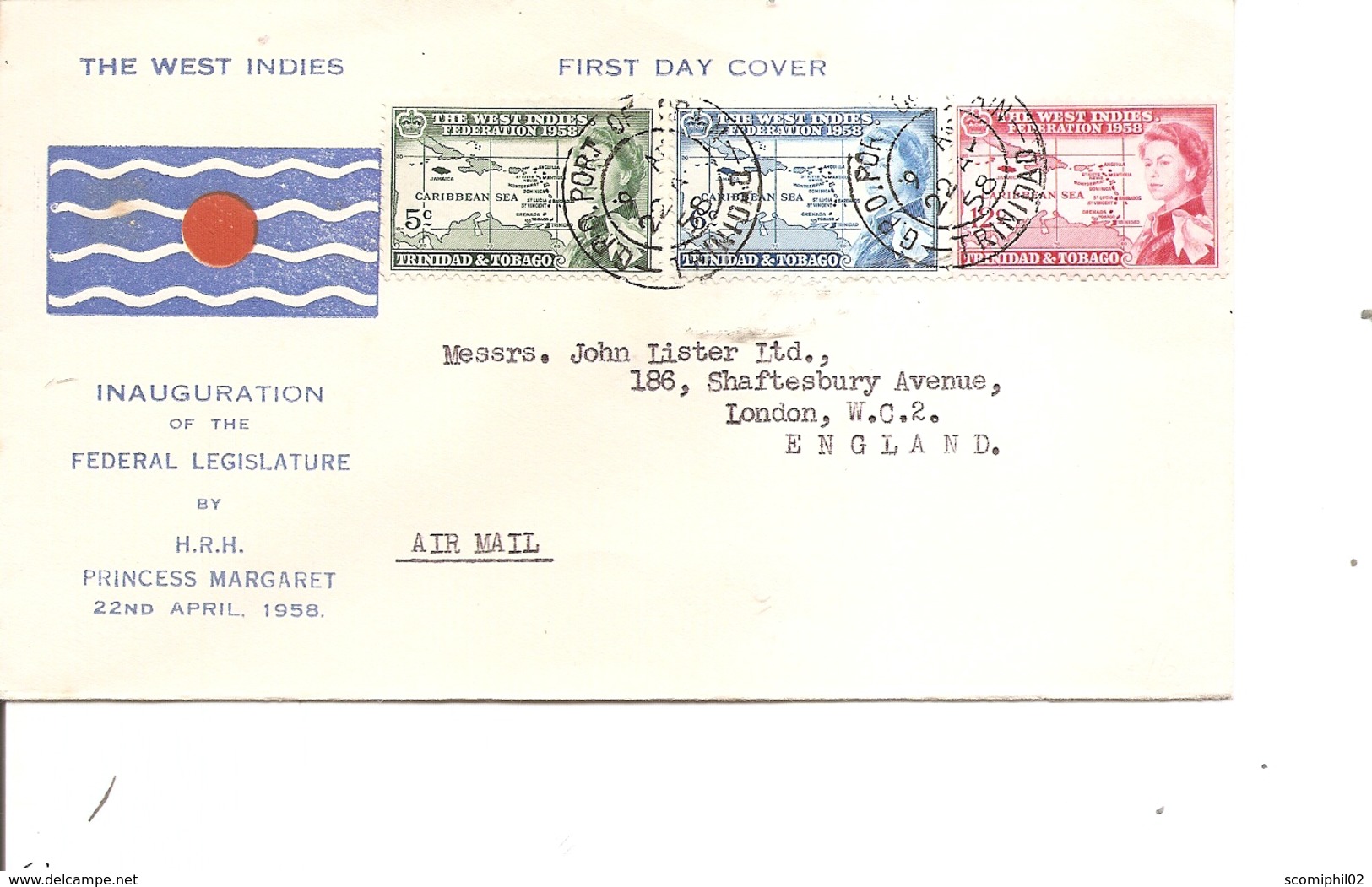Trinité Et Tobago - Fédération Des Indes Occidentales ( FDC De 1958 à Voir) - Trindad & Tobago (...-1961)