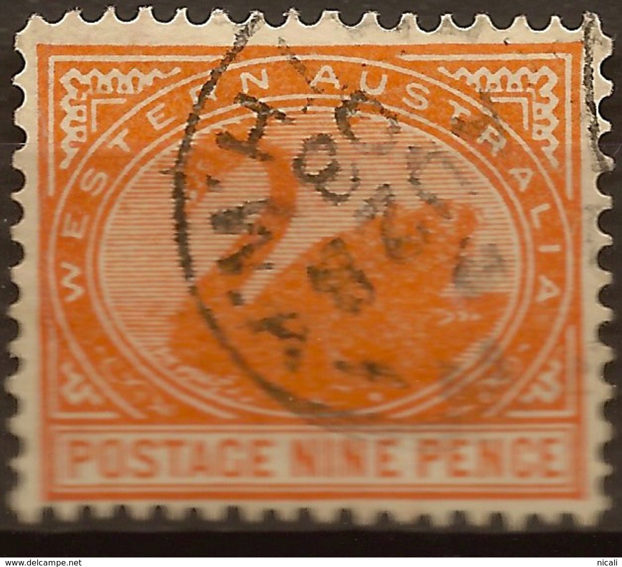 WESTERN AUSTRALIA 1902 9d Yellow-orange SG 122 U #APO25 - Oblitérés
