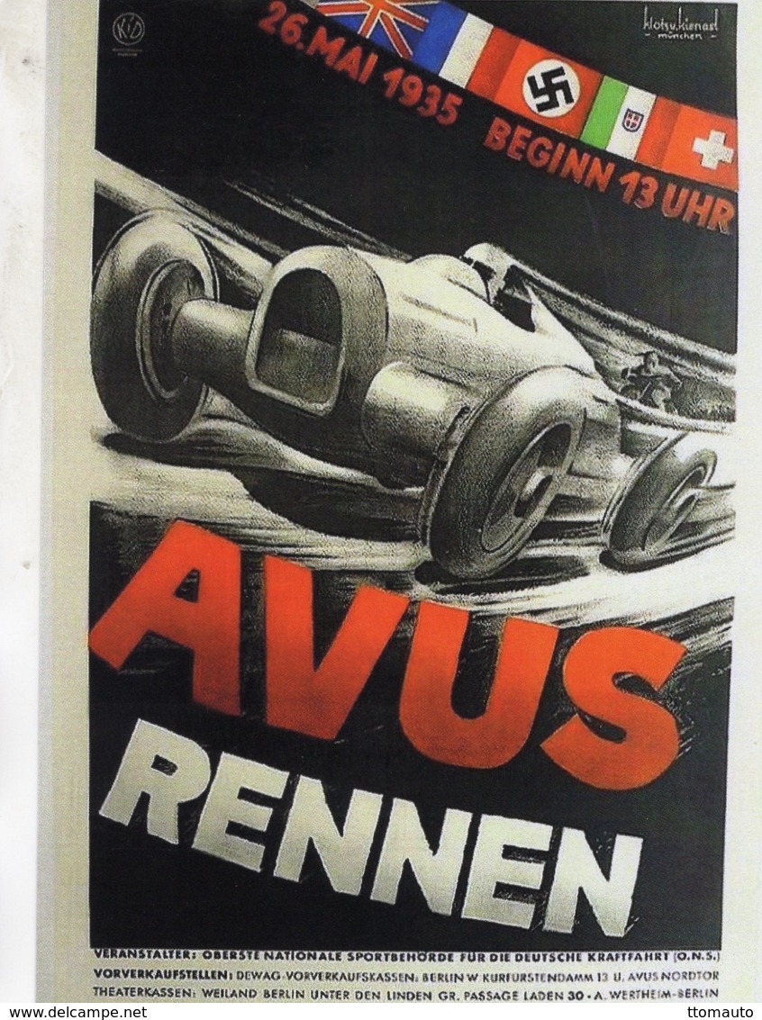 Avus Rennen  -  26 Mai 1935  -  Publicité  -  CPR - Grand Prix / F1