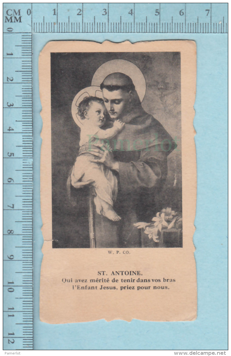 Religion, Die Cut  - St Antoine Et Itinéraire De Vacance, W P - Holy Card, Image Pieuse, Santini - Devotion Images