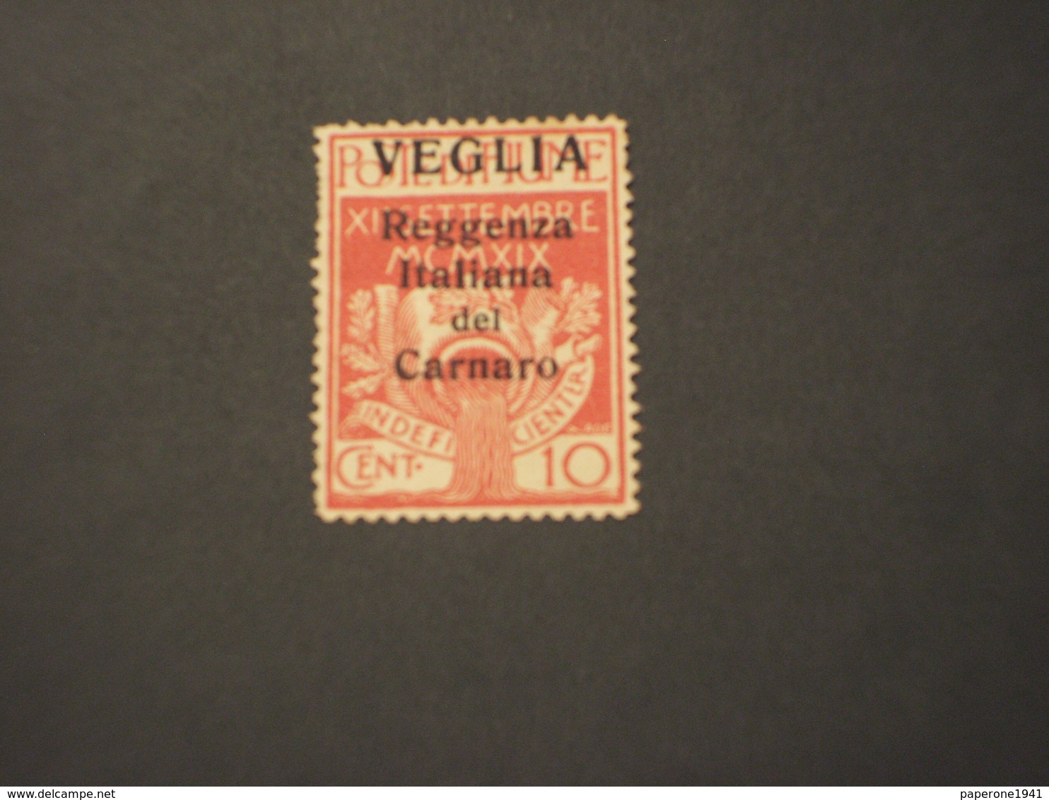 VEGLIA' - P.M. 1920 REGGENZA 10 C. - NUOVO S.G. - Arbe & Veglia