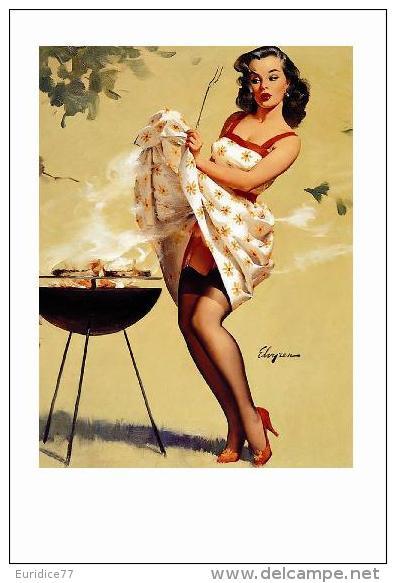 Pin Ups Of GIL ELVGREN Postcard RPPC - (129) Smoke Screen, 1958 - Size 15x10 Cm.aprox. - Pin-Ups