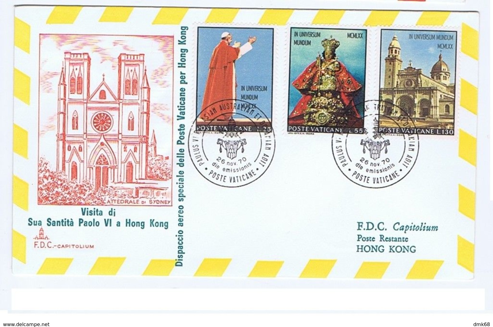 HONG KONG - FIRST DAY COVER - VISIT OF POPE PAUL VI - STAMPS - 1964 Y - Other & Unclassified