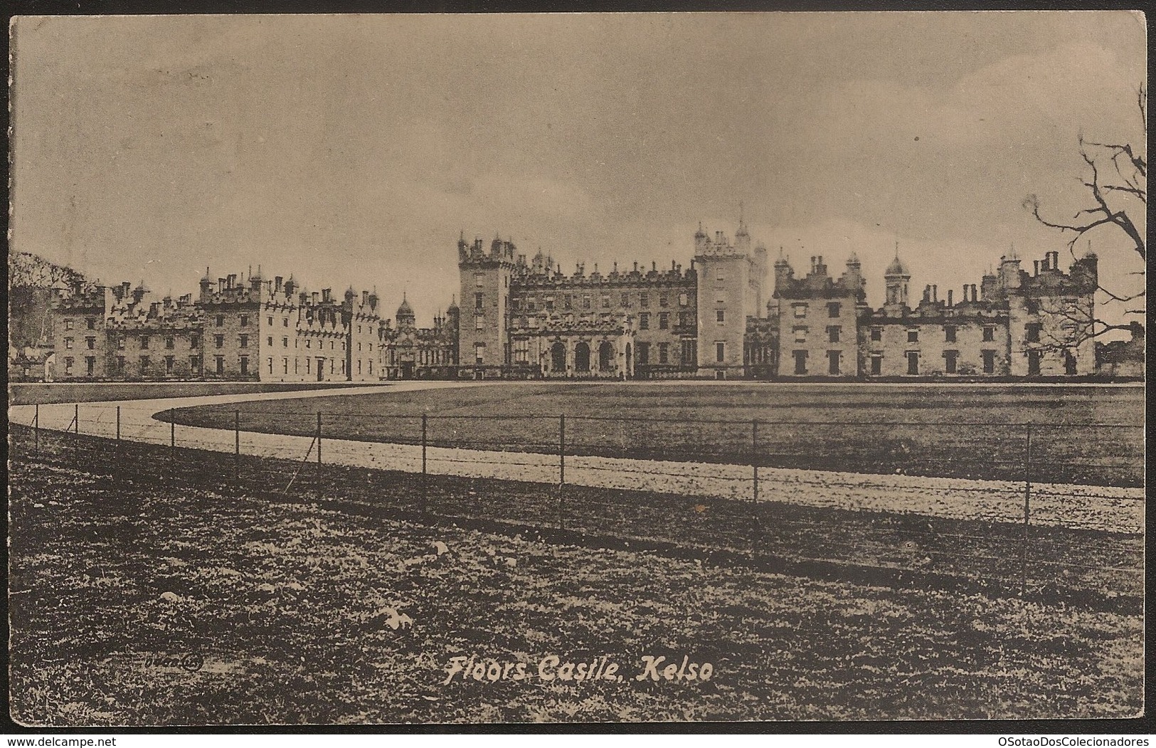 Postcard Scotland - Kelso - Floors Castle - United Kingdom - Cancel Kelso - Valentine's Bromotype Series - Roxburghshire