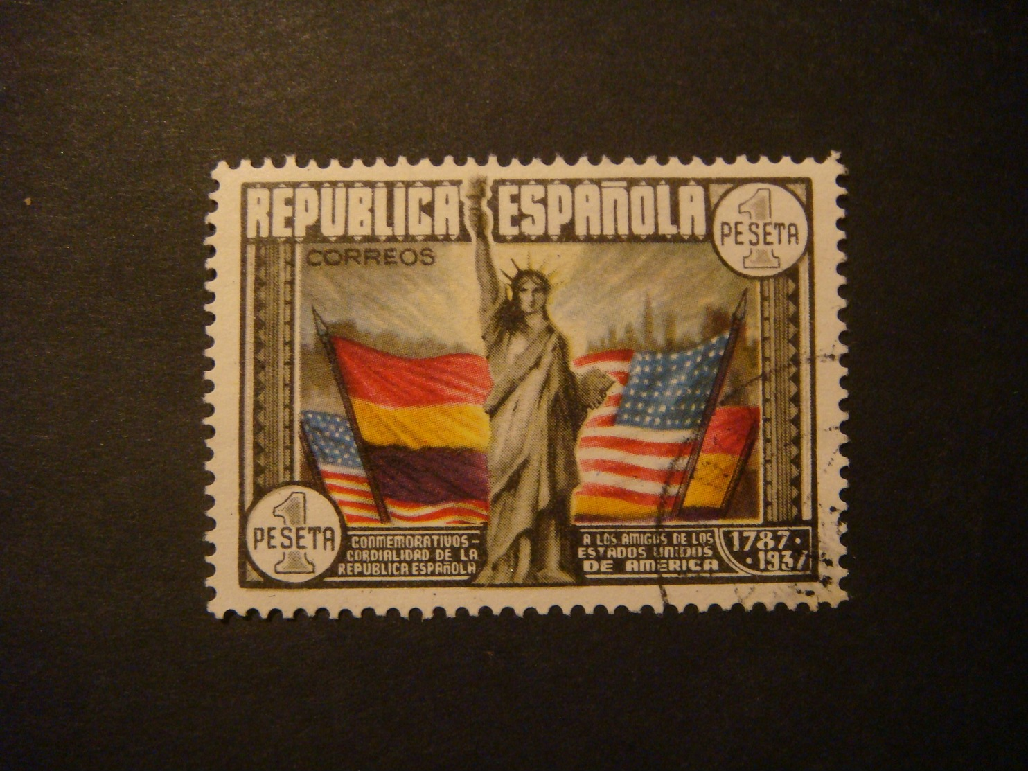 SPAGNA / SPAIN 1938 - 150TH ANNIVERSARY OF THE UNITED STATES USED - Usati