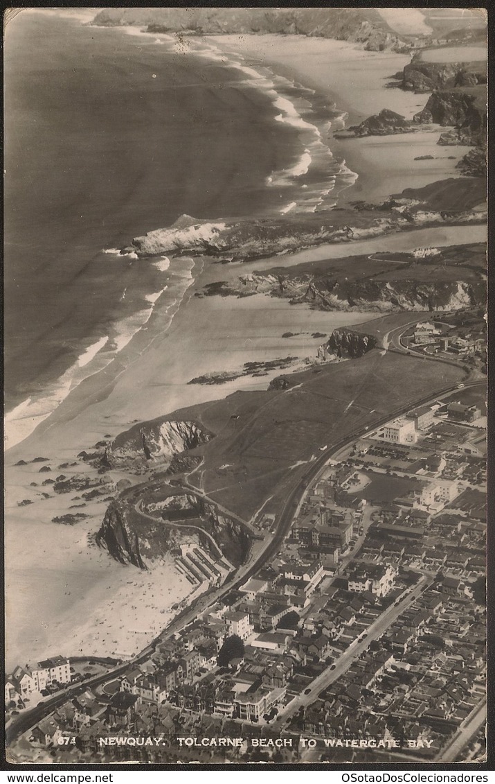 Postcard United Kingdom - Newquay - Tolcarne Beach To Watergate Bay - Published Tintagel - Newquay