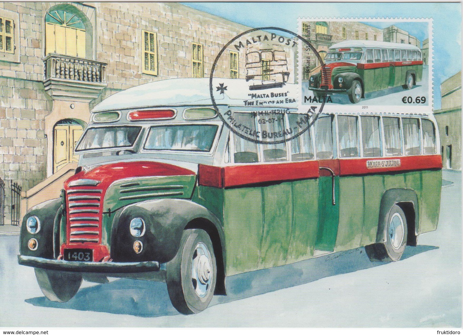 Malta Maximum Card 36 Mi 1685 Buses - The End Of An Era - Thames ET7, Birkirkara - St.Julians - 2011 - Malta