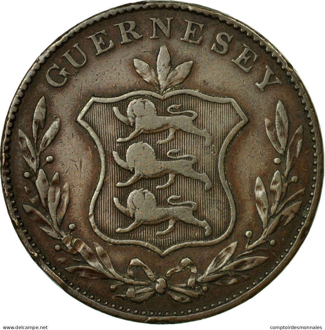 Monnaie, Guernsey, 8 Doubles, 1834, TB+, Cuivre, KM:3 - Guernesey