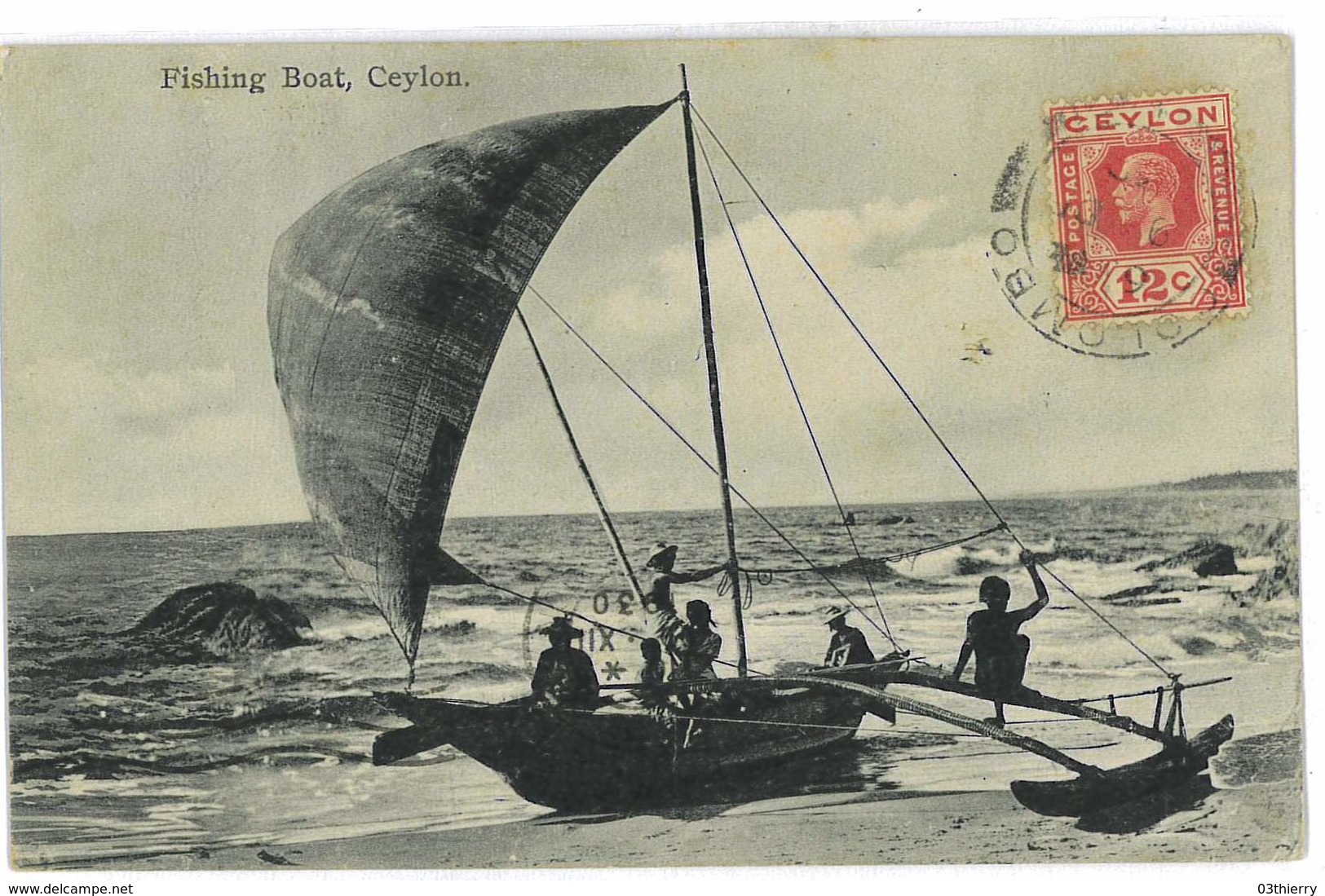 CPA CEYLON CEYLAN FISHING BOAT Carte Qui Se Decolle - Monde