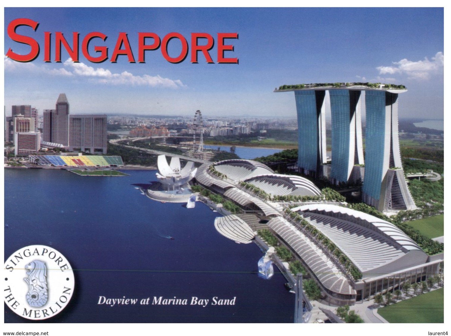 (386) Singapore Marina Bay & Stadium In Backdrop Near Water - Singapour