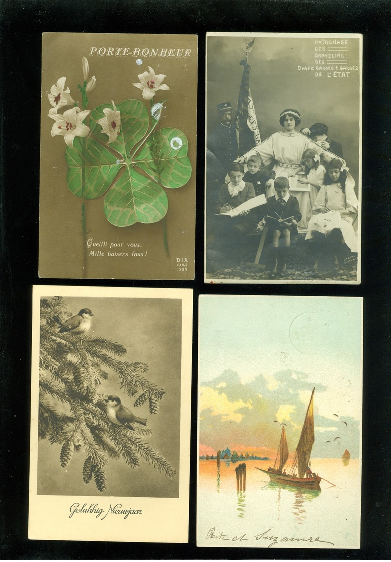 Beau lot de 60 cartes postales de fantaisie   Mooi lot 60 postkaarten van fantasie -  60 scans