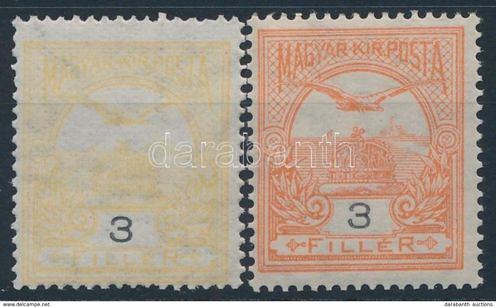 ** 1913. Turul 3f Szintévnyomat: Narancs Helyett Sárga Színben, Rendkívül Ritka!! / Mi. 111  Colour Error: Yellow For Or - Sonstige & Ohne Zuordnung