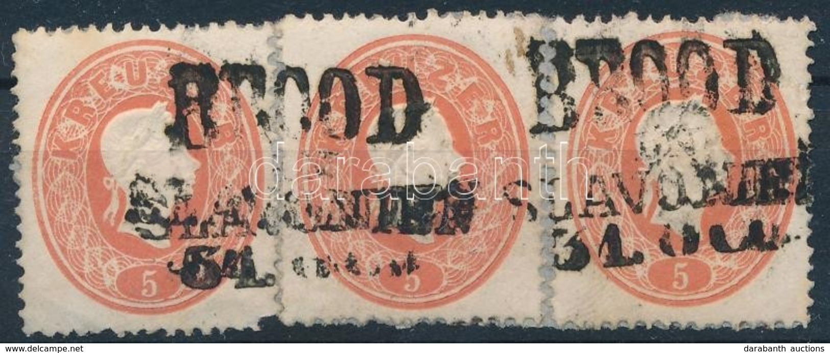 1861 3 X 5kr 'BROOD IN SLAVONIEN' - Altri & Non Classificati