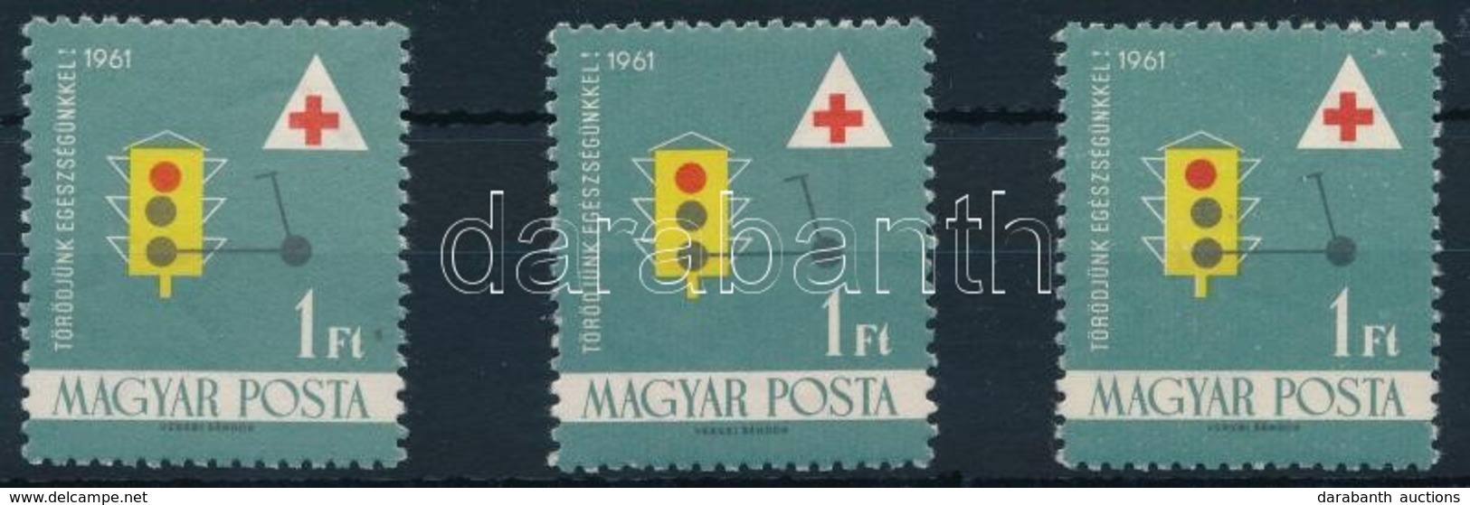 ** 1961 Egészségügy 1Ft Jobbra Ill. Balra Tolódott Lámpák, Középen Támpéldány - Altri & Non Classificati