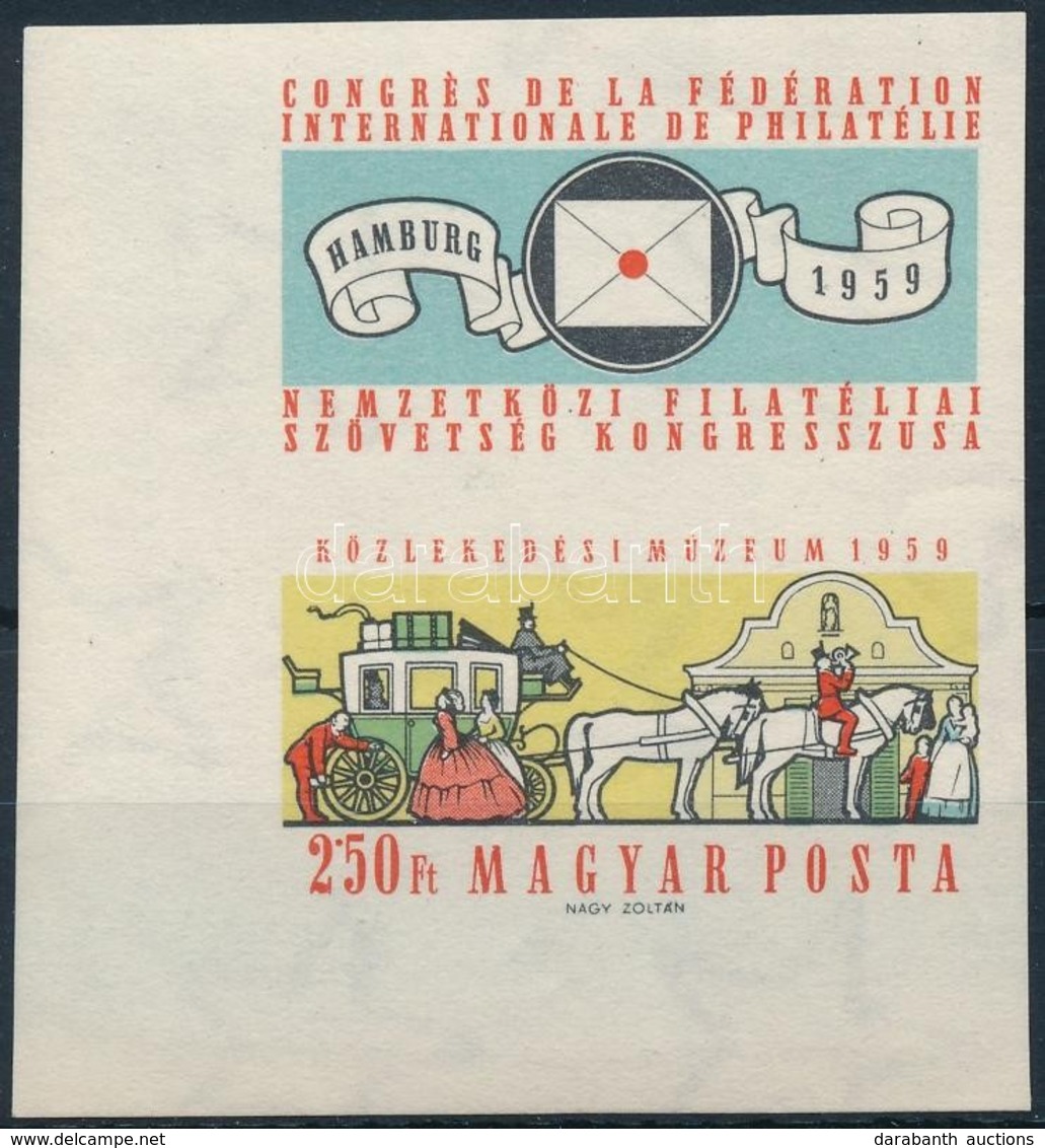 ** 1959 FIP (II.) ívsarki Vágott Bélyeg Felső Szelvénnyel (3.500) - Sonstige & Ohne Zuordnung