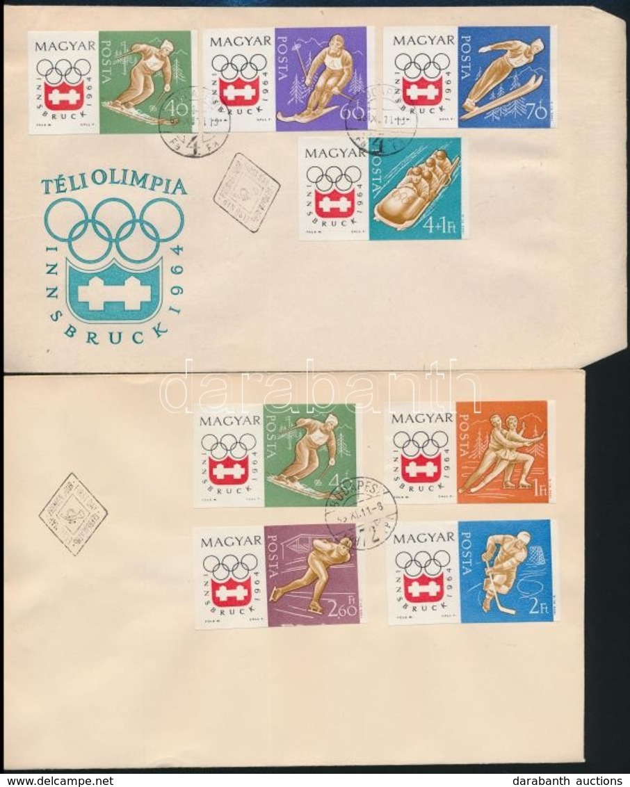 1963 Téli Olimpia (II.) - Innsbruck Vágott Sor 2 FDC-n (3.500) - Otros & Sin Clasificación