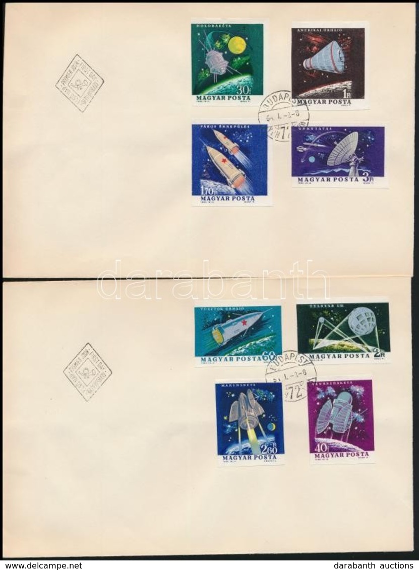 1964 Az űrkutatás Eredményei (I.) Vágott Sor 2 Db FDC-n (3.500) - Sonstige & Ohne Zuordnung