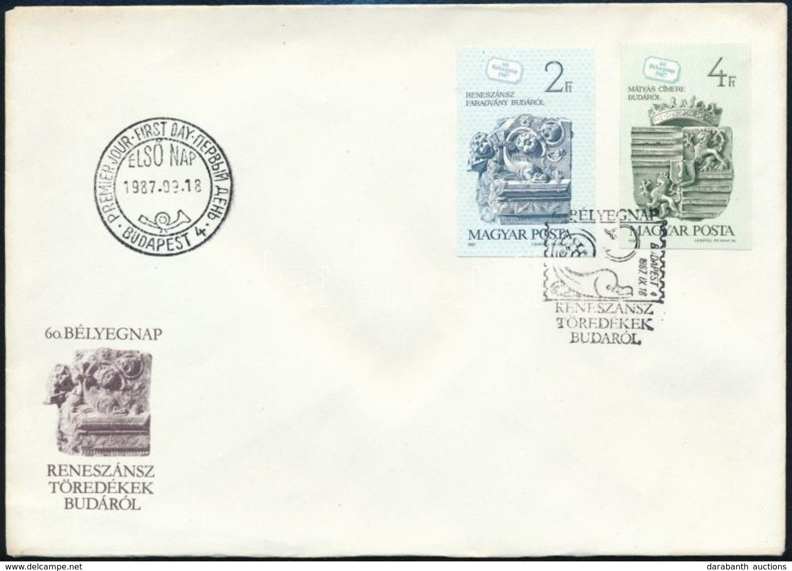 ** 1987 Bélyegnap (60.) Vágott Sor FDC (3.000) - Sonstige & Ohne Zuordnung