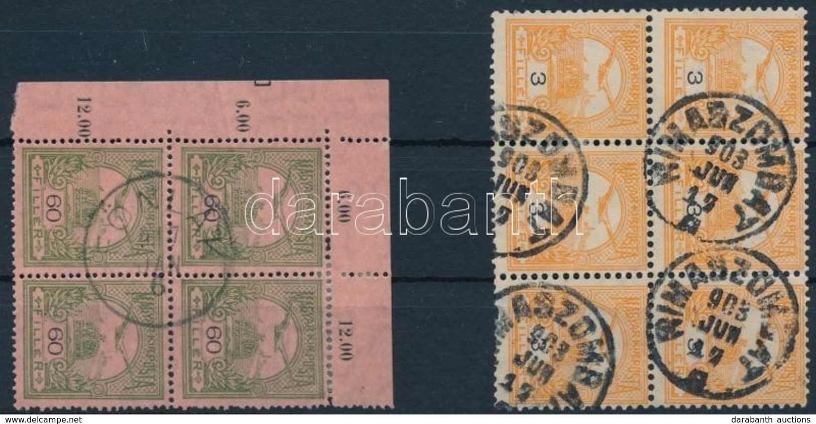 O Turul Négyes- és Hatostömb Szép Bélyegzésekkel - Used Stamps