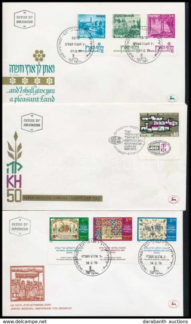 Izrael 1970-1978 8 Db Klf Tabos FDC - Altri & Non Classificati