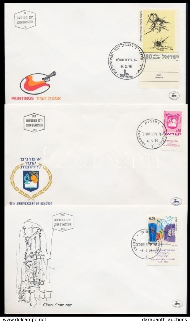 Izrael 1970-1978 9 Db Klf Tabos FDC - Altri & Non Classificati