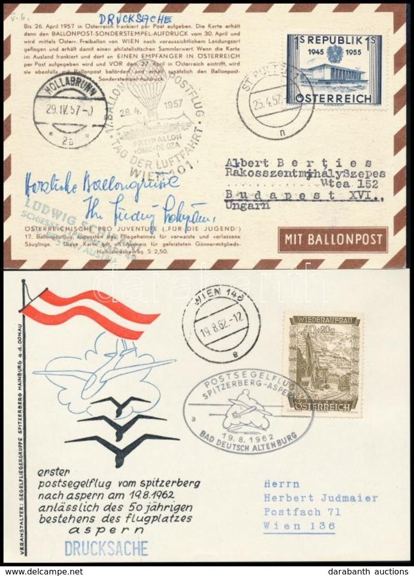Ausztria 1957-1989 6 Db Ballonposta és Vitorlázó Repülés Küldemény - Sonstige & Ohne Zuordnung
