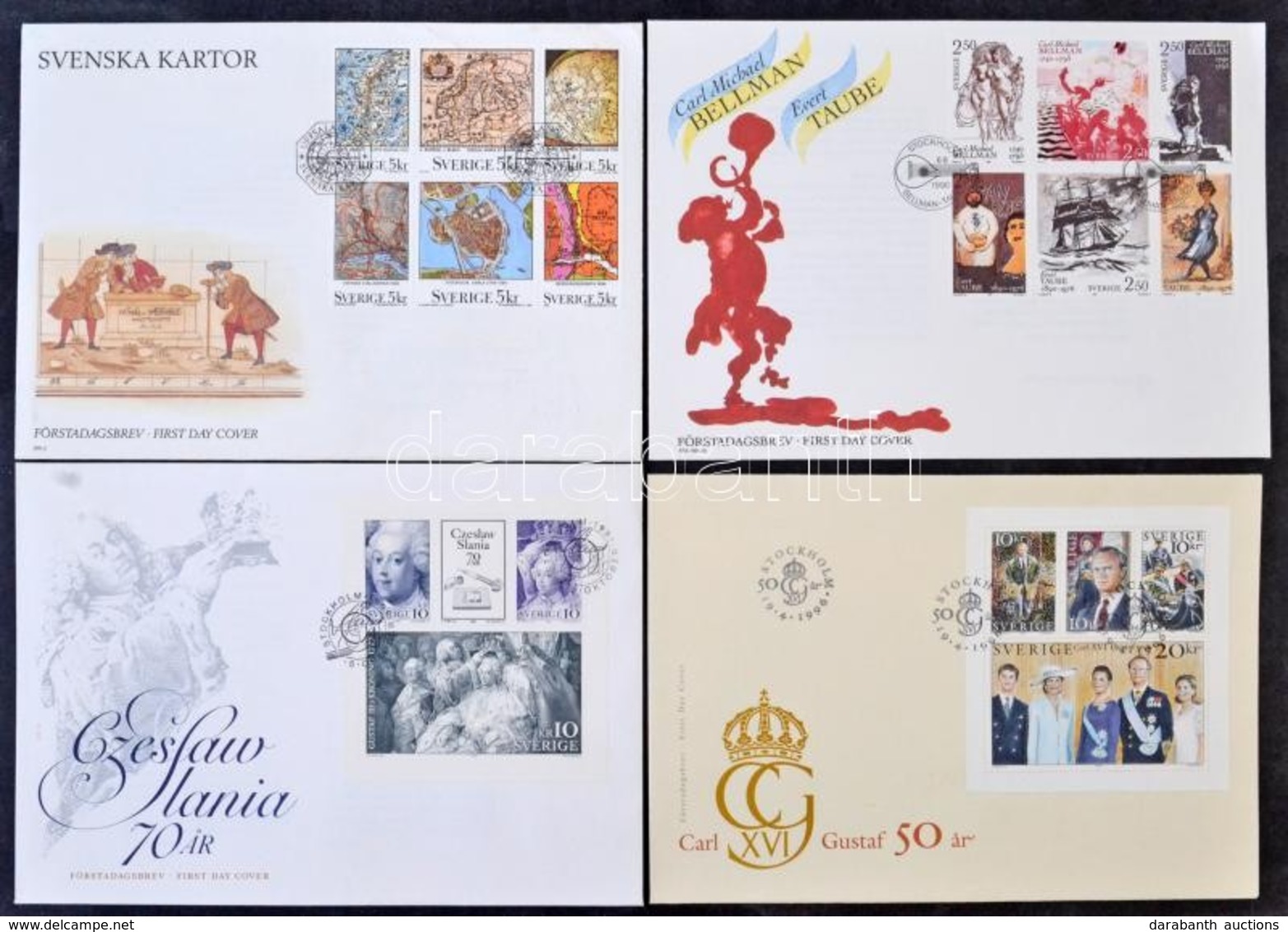 Svédország 250 Db FDC 1984-1995, Benne Sok Blokk és Füzetlap, Dobozban - Otros & Sin Clasificación