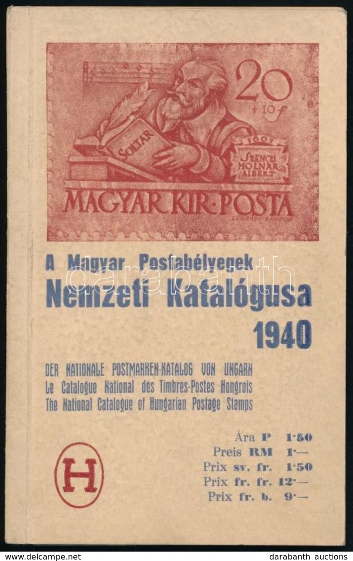 A Magyar Postabélyegek Nemzeti Katalógusa 1940 - Otros & Sin Clasificación