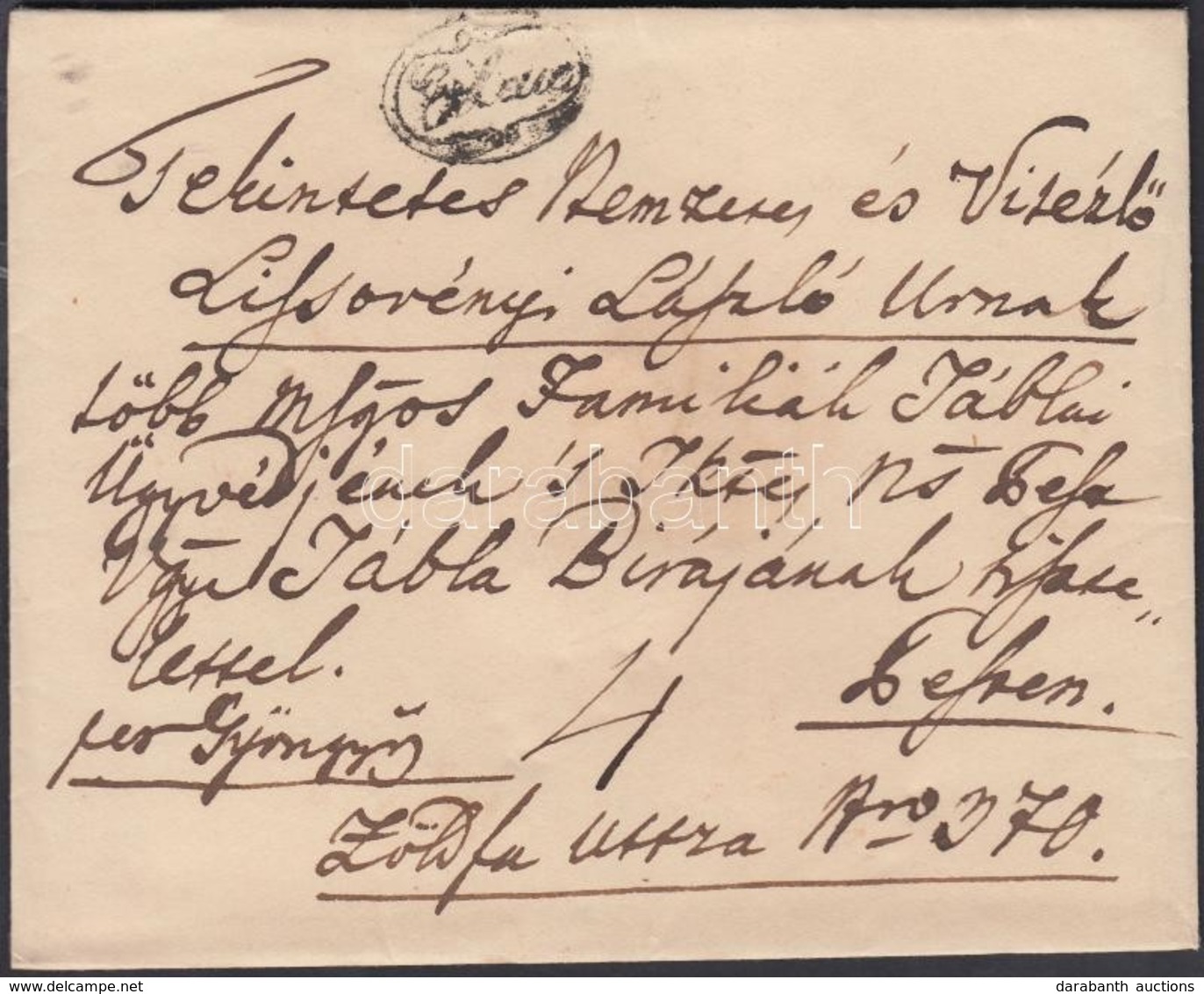 1837-1840 Portós Levél / Cover With Postage Due 'ERLAU' - Pest - Otros & Sin Clasificación